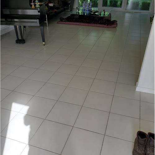 Ceramic (tile and grout) before service